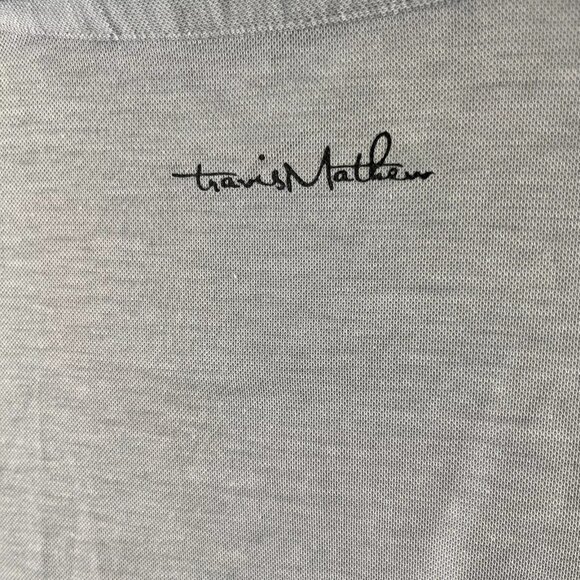 Travis Mathew Mens Large Golf Polo Performance Shirt Pocket Salad Days Gray Blue - Picture 6 of 10